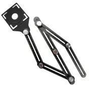 Линейка-шаблон-угломер складная с направляющей 6х6см